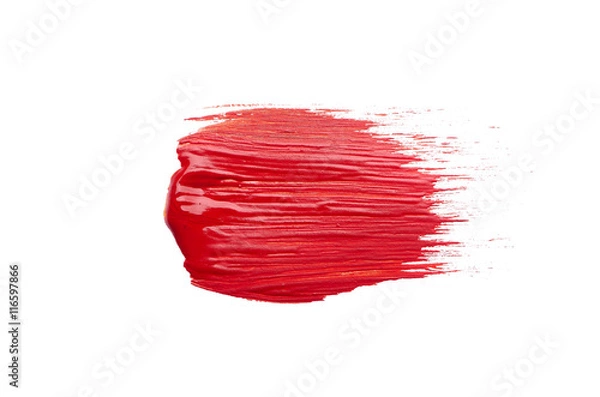 Obraz smear the red brush on white background