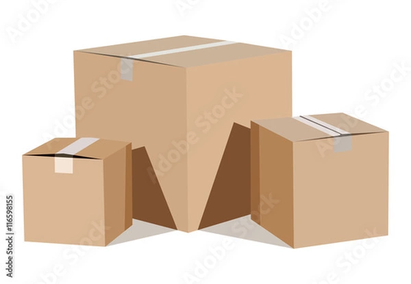 Fototapeta Pile of cardboard boxes