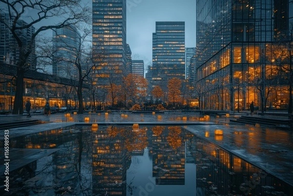 Fototapeta Cityscape with tall buildings
