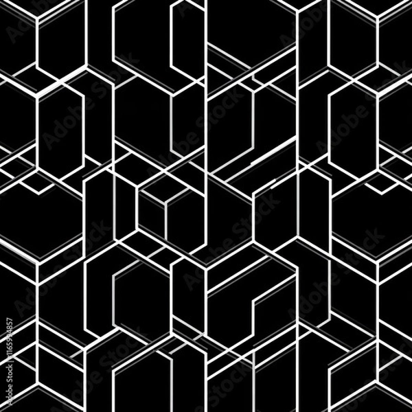Fototapeta Abstract Hexagonal Geometric Pattern Design