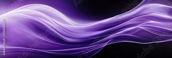 Fototapeta Abstract fluid waves, ethereal purple and white gradients, smoky textures, flowing energy, cosmic nebula, silk-like ripples, dream-like atmosphere, soft focus, mystical aura, violet hues, wispy curves