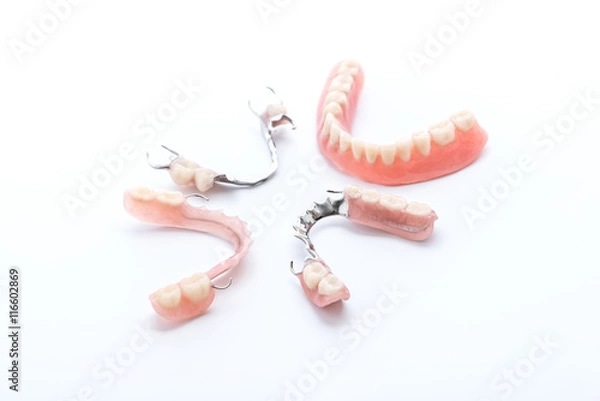 Obraz Set of dentures on white background