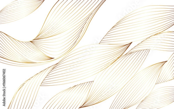 Obraz Golden lines pattern background. Luxury gold Line arts wallpaper. Design for cover, invitation background, packaging design, fabric and print. Vector illustration.