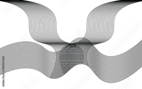 Obraz black waves lines pattern background. Luxury black Line arts wallpaper. Design for cover, invitation background, packaging design, fabric and print. Vector illustration.