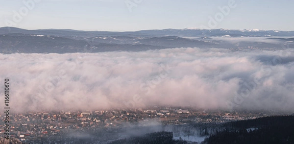 Fototapeta clouds above city 