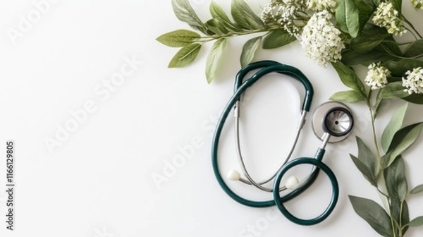 Fototapeta Warm Healthcare Choices on a White Background