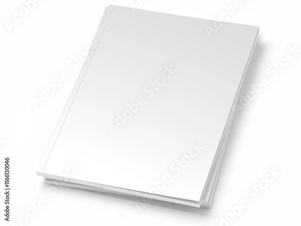 Fototapeta Open magazine with a glued binding. Vertical A4 format.