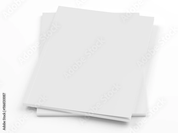 Obraz Open magazine with a glued binding. Vertical A4 format.