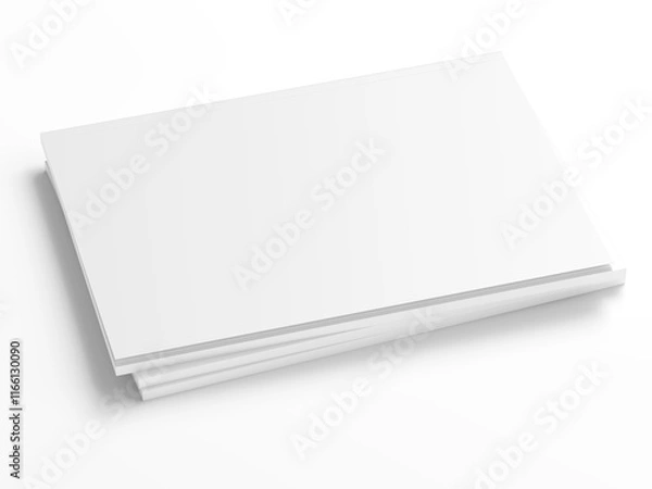 Fototapeta Open magazine with a glued binding. Vertical A4 format.