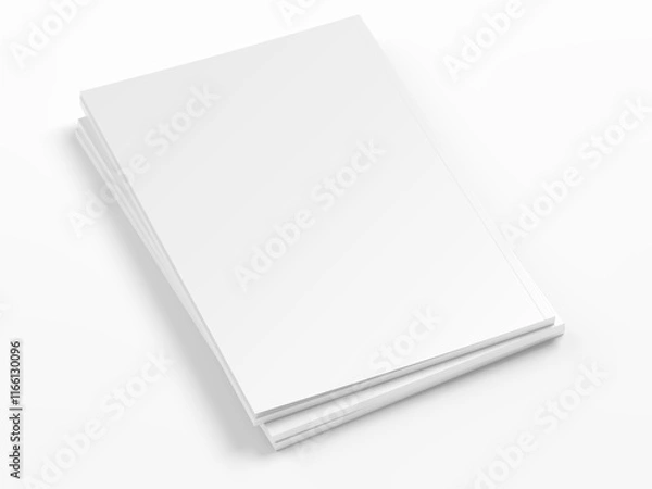 Obraz Open magazine with a glued binding. Vertical A4 format.