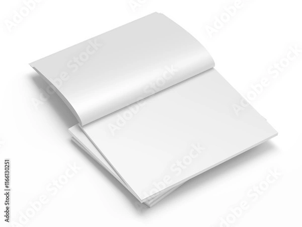 Obraz Open magazine with a glued binding. Vertical A4 format.