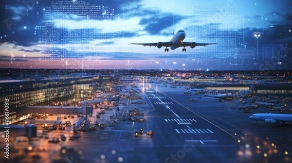 Fototapeta Augmented Reality for Real-Time Air Traffic Visualization