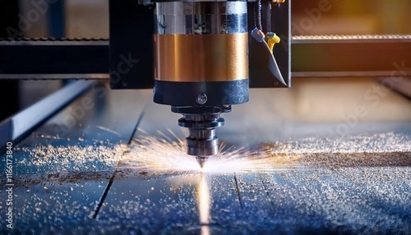 Fototapeta drilling machine in the factory