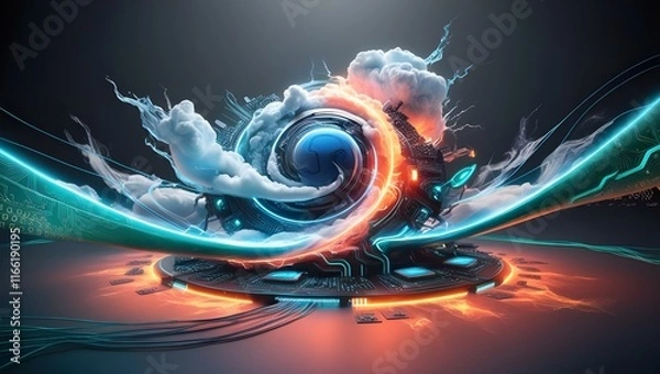 Fototapeta abstract fractal background with space