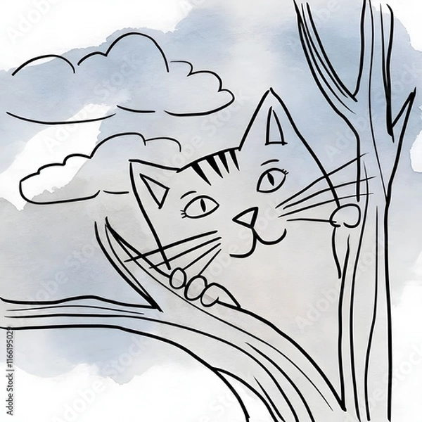 Obraz cat on the tree