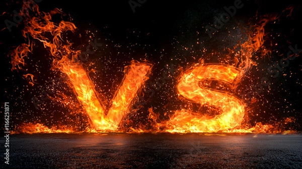 Fototapeta Fiery vs. Smoke: Dynamic Clash of Elements
