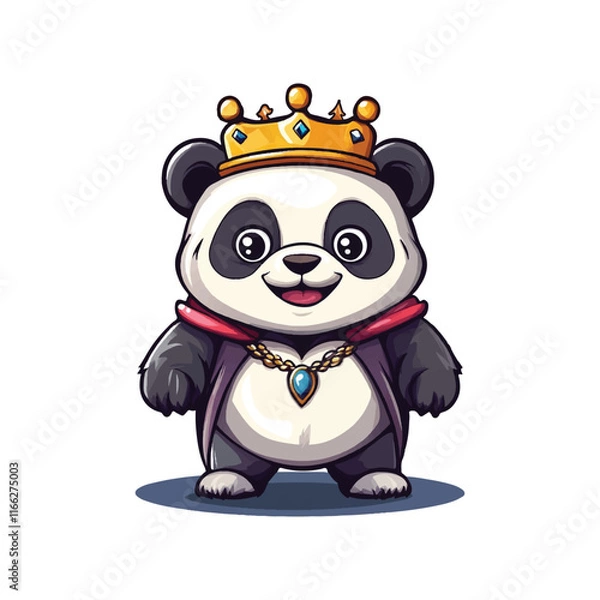 Obraz king panda cute mascot vector