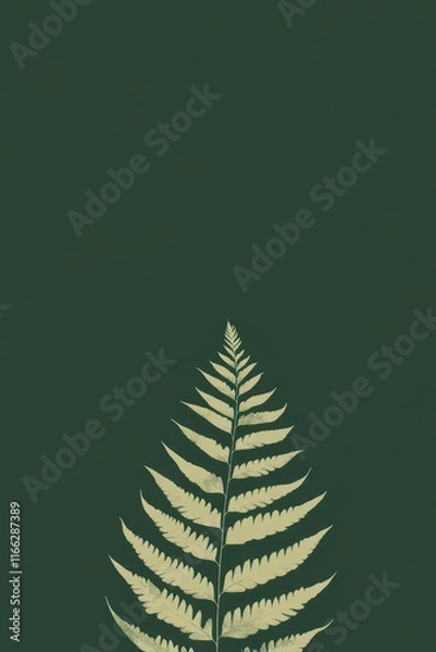Fototapeta A close-up of a fern leaf against a dark background.