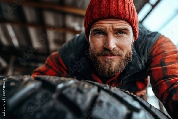 Fototapeta Crafting durability with passion in a workshop filled with adventure and creativity