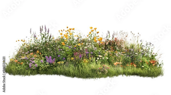 Obraz Spring flower meadow transparent background