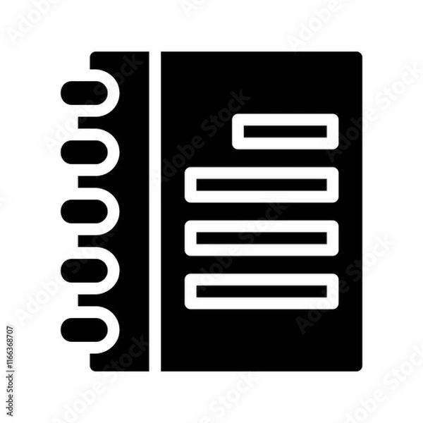 Fototapeta Spiral notebook icon. Concept of note taking, planning, and organization.