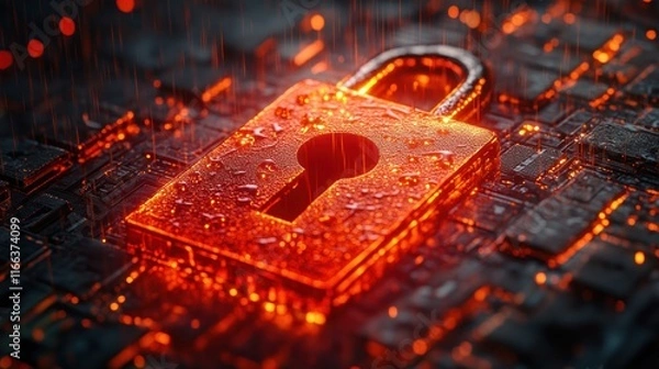 Obraz Digital lock symbolizing cybersecurity and protection.