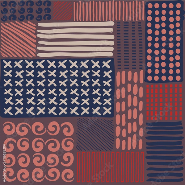 Fototapeta Seamless pattern with hand drawn doodle.