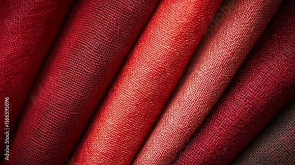 Fototapeta Colorful red fabric textures showcasing depth and richness.