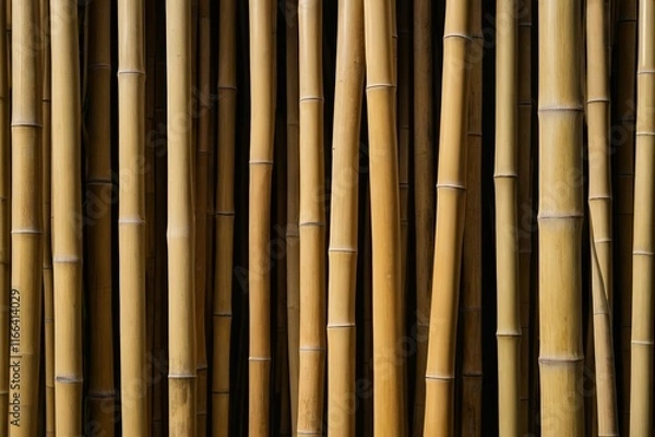 Fototapeta a close up of a bunch of bamboo poles with a black background