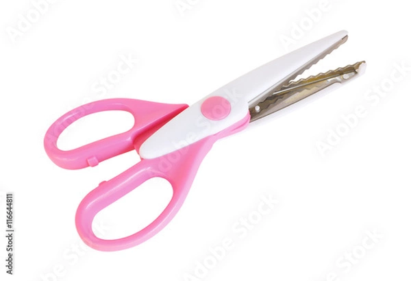 Fototapeta Zigzag scissor isolated on white background