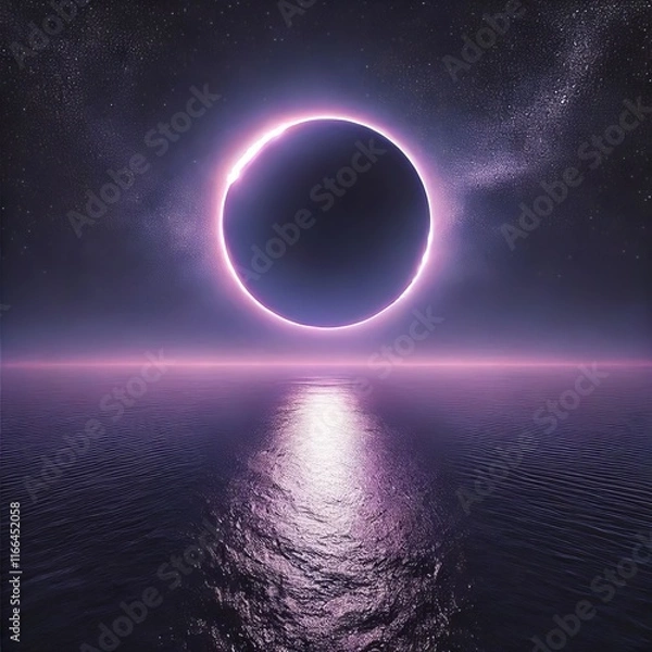 Fototapeta Lavender Eclipse A rare eclipse seen from a lavender sky with de