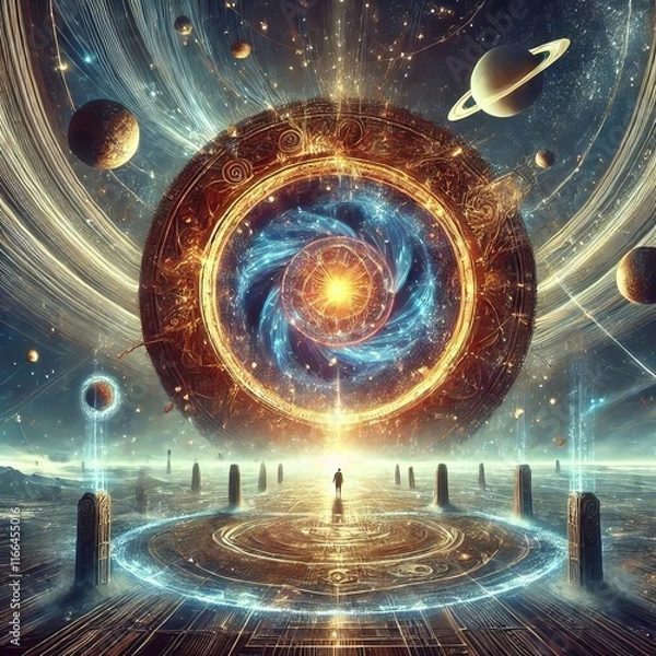 Fototapeta Interstellar portal A gateway to another dimension powered by an