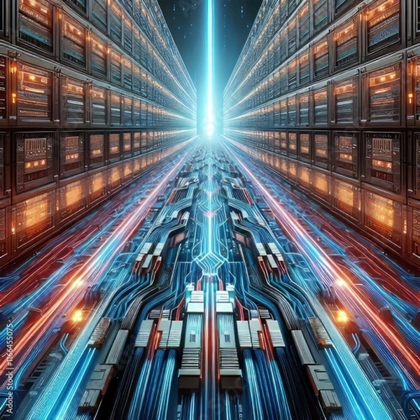 Obraz Multi lane data bus with binary signal patterns