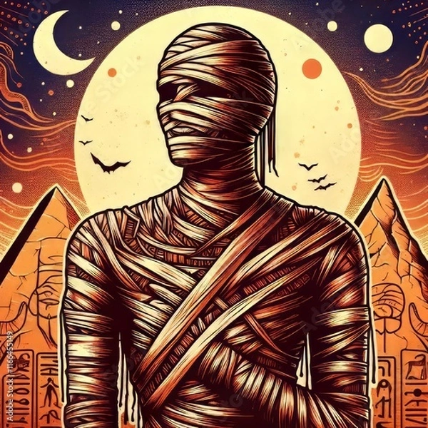Obraz Mummy Illustration of a mummy with an ancient Egyptian backgroun