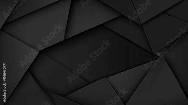 Fototapeta "explore modern black triangle background designs: geometric patterns and textured abstract art with overlapping shapes and sharp angular themes"