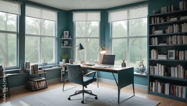 Fototapeta modern office interior with desk