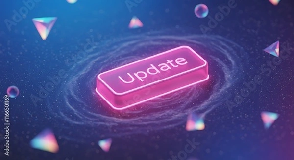 Obraz Glowing Update Button Futuristic Technology Background