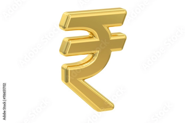 Obraz Indian rupee symbol, 3D rendering