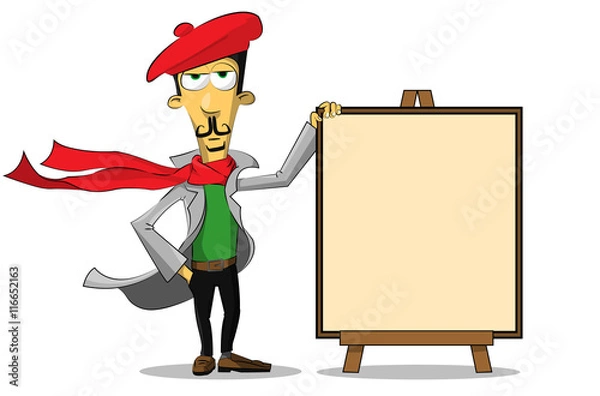 Fototapeta the artist with the canvas