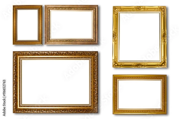 Fototapeta Set of picture frame. Photo art gallery isolated on white backgr