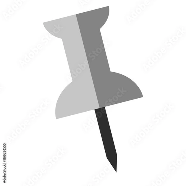 Obraz push pin icon flat vector symbol