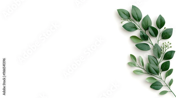 Obraz Floral corners with green twigs of ruscus and a frame isolated on white or transparent background