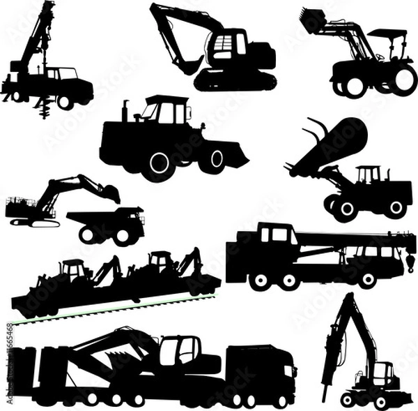 Obraz construction machines collection - vector