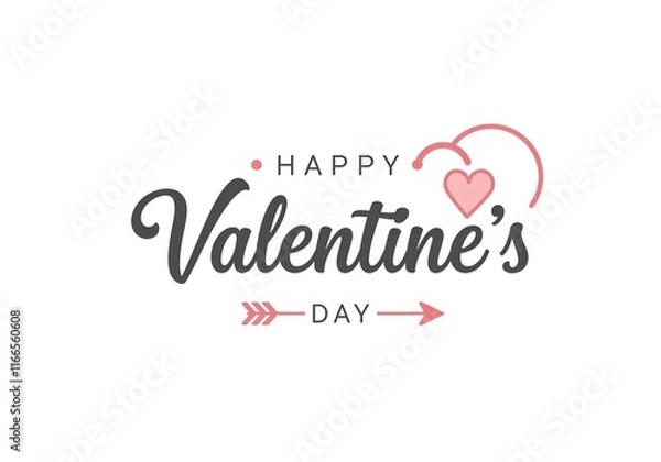 Obraz Happy Valentines Day typography poster with handwritten calligraphy text, mono space