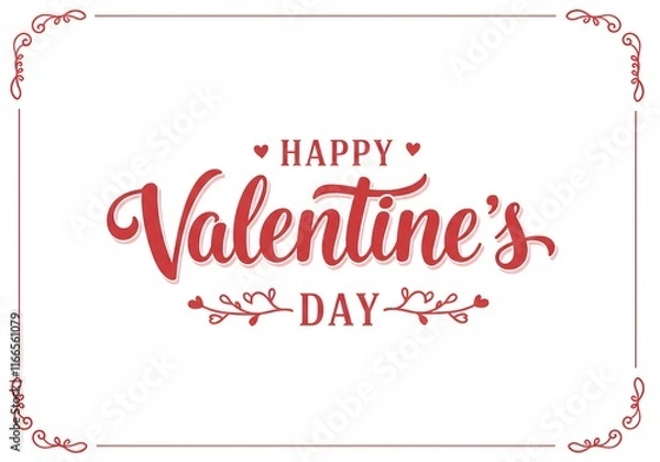 Obraz Happy Valentines Day typography poster with handwritten calligraphy text, mono space