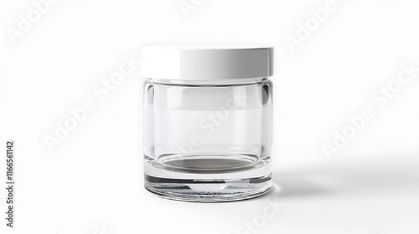 Fototapeta A classic clear glass jar on the beautifull empty background .