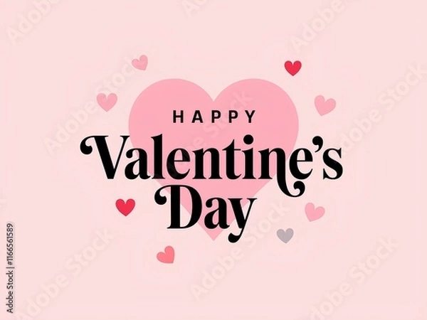 Obraz Happy Valentines Day typography poster with handwritten calligraphy text, mono space