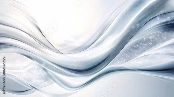 Fototapeta Abstract Grey Background with Dynamic Flowing Waves
