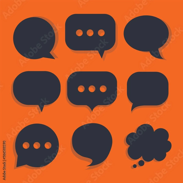 Fototapeta Dynamic Speech Bubble Set