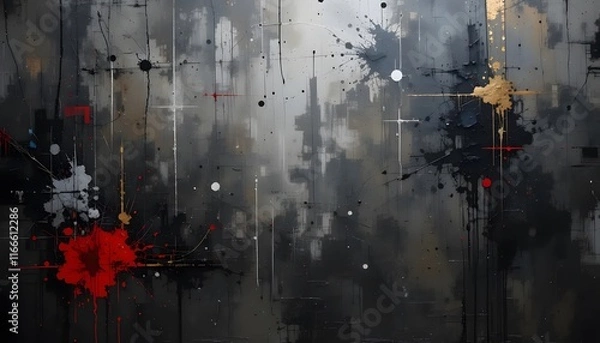 Fototapeta Abstract Cityscape: A Symphony of Splashes and Lines